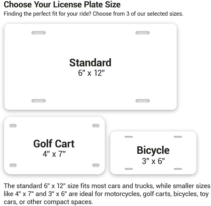 Unique Vanity License Plates | 16 Individual Designs | 3 Sizes (Automobile, Golf Cart, Motorcycle/Bike) | Made in U.S.A. | Custom Car Tags (Pride, Golf Cart (7" x 4"))