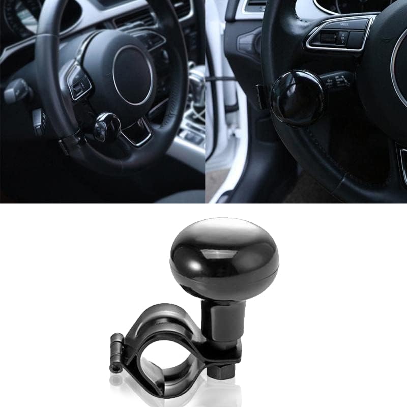 Zento Deals Classic Black Universal Fit Vehicle Steering Wheel Suicide Spinner Premium Quality Power Handles (Black 2)