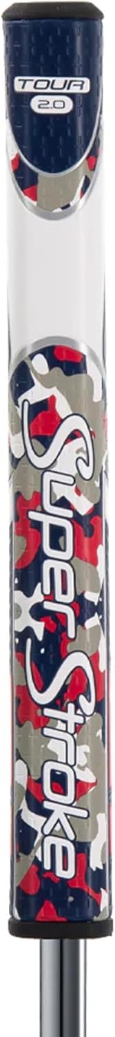 SuperStroke Zenergy Tour 2.0 Golf Putter Grip with No Taper Enhanced SPYNE Technology, New Multi-Zone Texturing and Tech-Port, Camo RWB