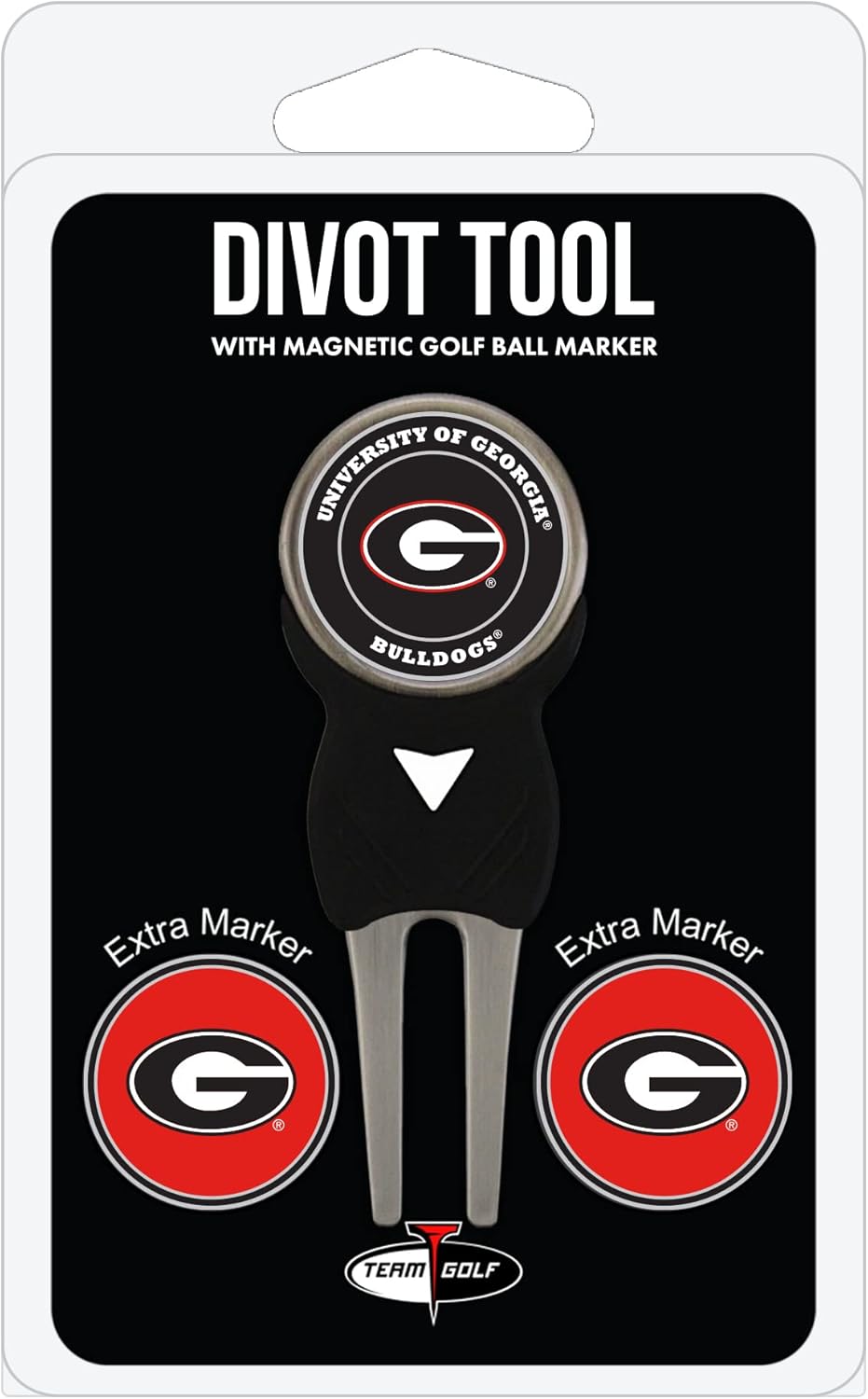 Team Golf NCAA Divot Tool with 3 Golf Ball Markers Pack, Markers are Removable Magnetic Double-Sided Enamel