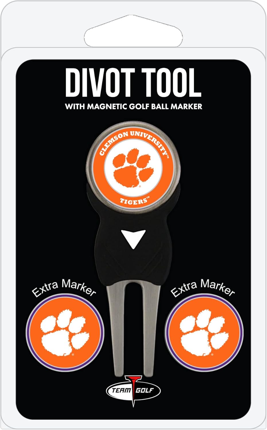 Team Golf NCAA Divot Tool with 3 Golf Ball Markers Pack, Markers are Removable Magnetic Double-Sided Enamel