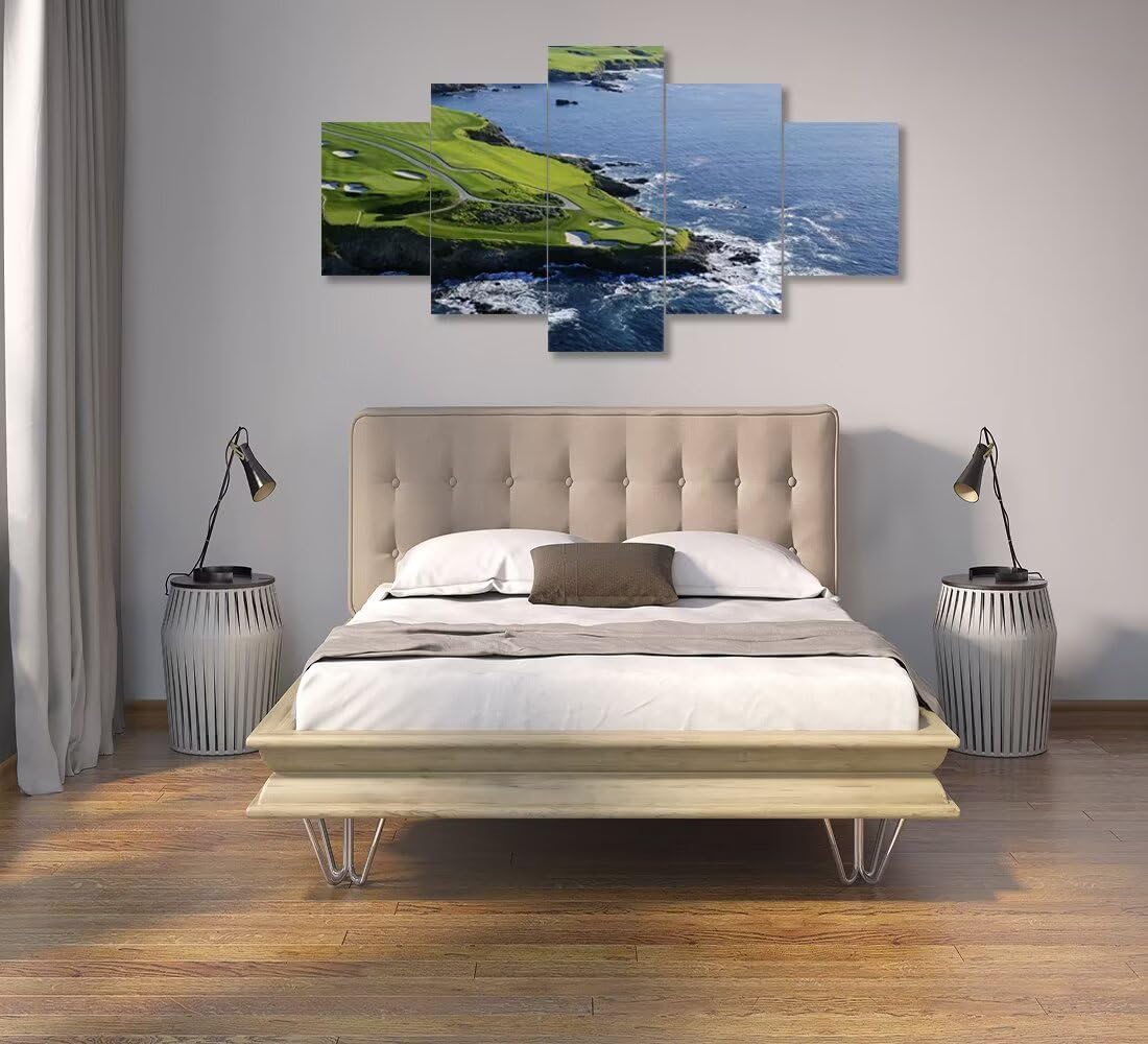 chenchenArt Golf Wall Art for Living Room Bedroom Bathroom Home Decorations Paintings Golf Course Canvas Prints Modern Artwork Framed Ready to Hang(60''W x 40''H)