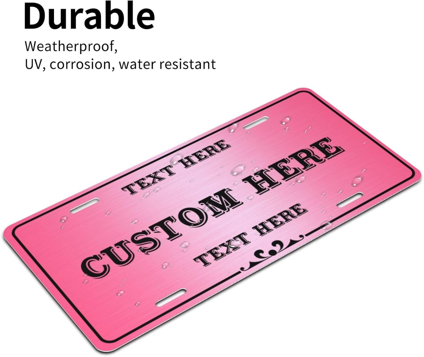 Custom Personalized Text Image Photo Design Customized Tag Aluminum License Plates for Front of Car 6x12 Inch-19