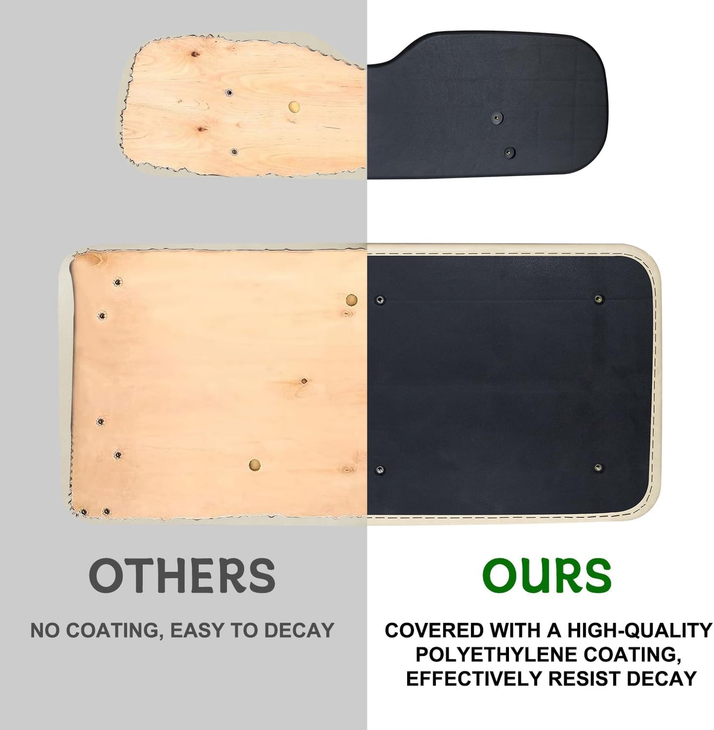 Premium Golf Cart Rear Seat Replacement Cushions – Universal Fit for EZGO/Club Car/Yamaha and Other Models, Featuring Flip Rear Seats