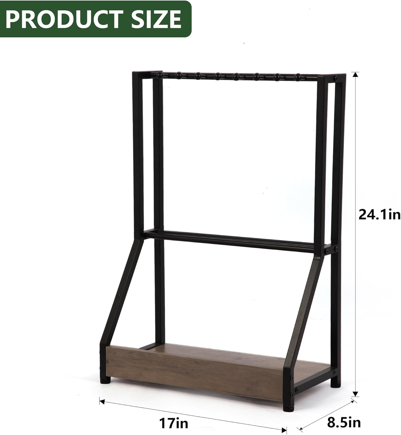 Golf Putter Stand for 9 Clubs & 9 Balls, Solid Wood & Iron Golf Club Rack