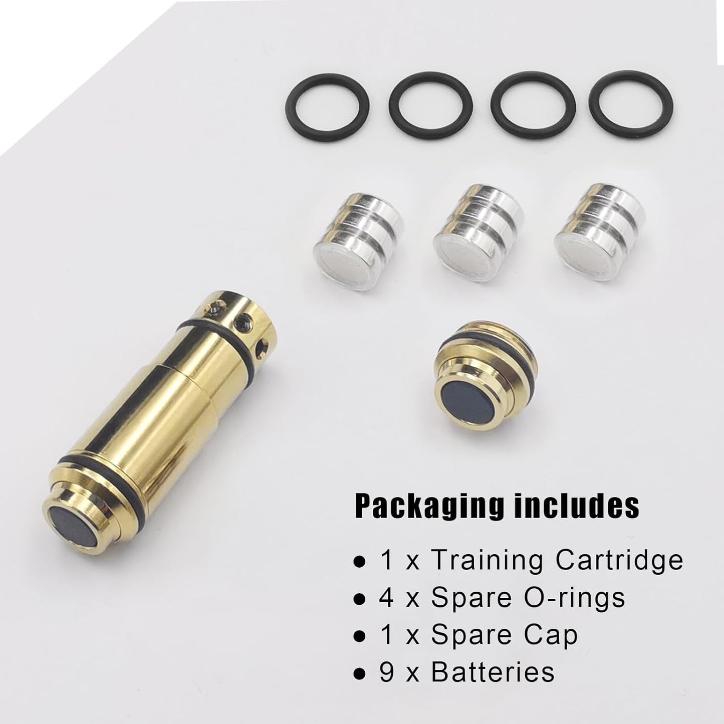 9mm/380ACP/40S&W/45ACP Dry Fire Training Cartridge Integrated Snap Cap for Dry Fire Trainer,Red Dot Beam Bullet with Double O-Ring