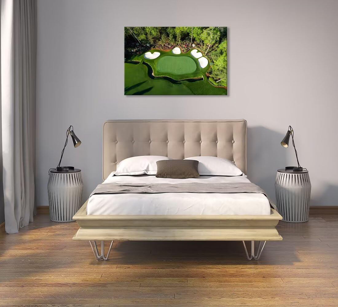 Augusta National Golf Course Wall Art for Living Room Bedroom Bathroom Home Decorations - Augusta Golf Course Picture Poster Canvas Prints Modern Artwork Framed Ready to Hang(18''H x 24''W)
