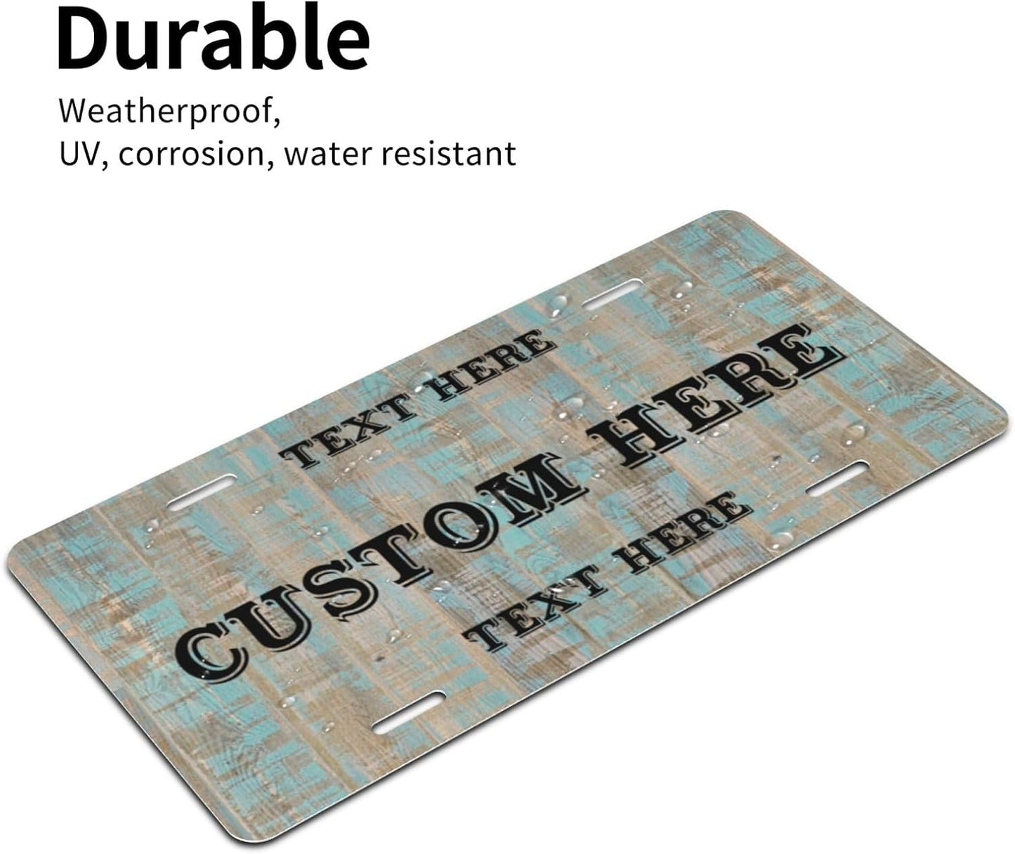 Custom Personalized Text Image Photo Design Customized Tag Aluminum License Plates for Front of Car 6x12 Inch-4