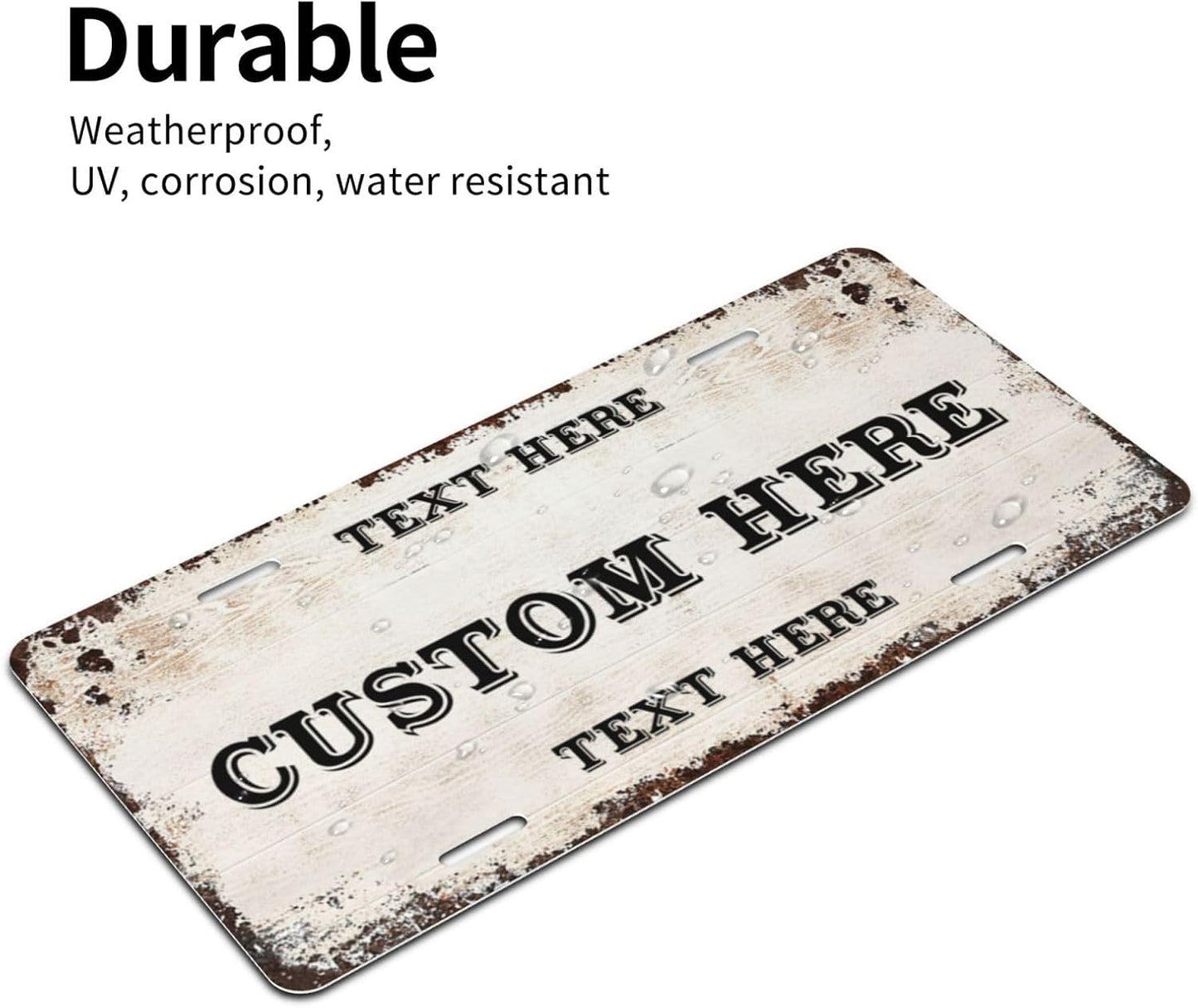 Custom Personalized Text Image Photo Design Customized Tag Aluminum License Plates for Front of Car 6x12 Inch-5