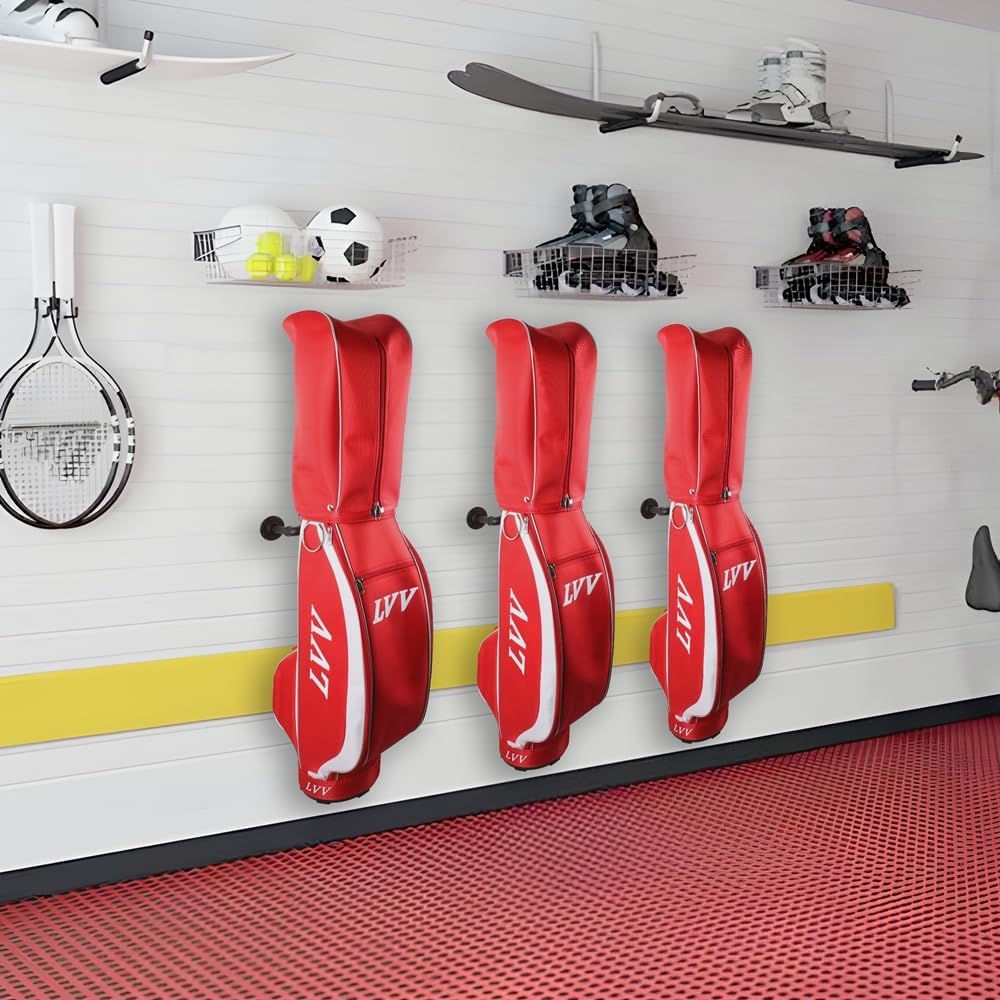 BiJun Golf Bag Organizer, Golf Bag Storage Organizer for Garage Wall Mount Golf Bag Holder Rack Stand Golf Bag Storage Rack Hangers for Storage Space for Garage