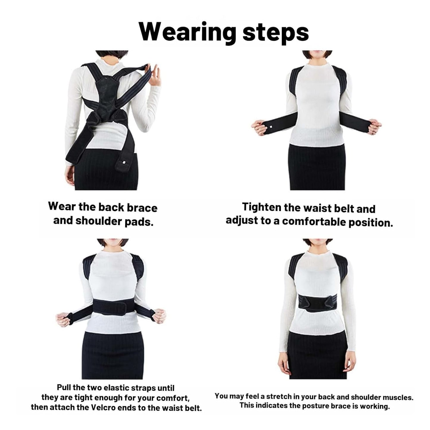 Posture Corrector, Back Brace for Women and Man, Soft and Comfortable, Breathable Mesh (Black, Small)
