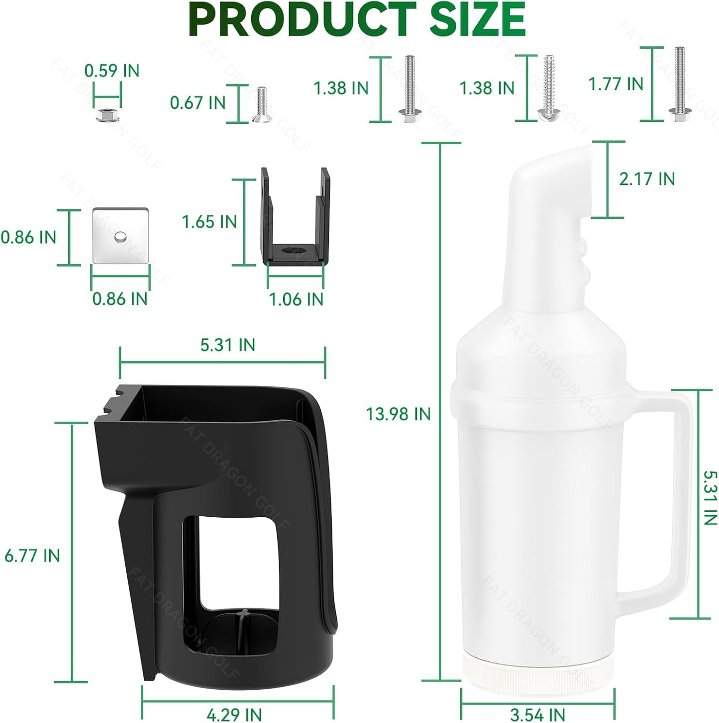 Panglong Club Car Precedent Single Sand Bottle with Handle, Multiple Mounting Locations/Installation Options, 35oz Divot Filler Sand Bottle,Suitable for Club Car Precedent Golf Cart