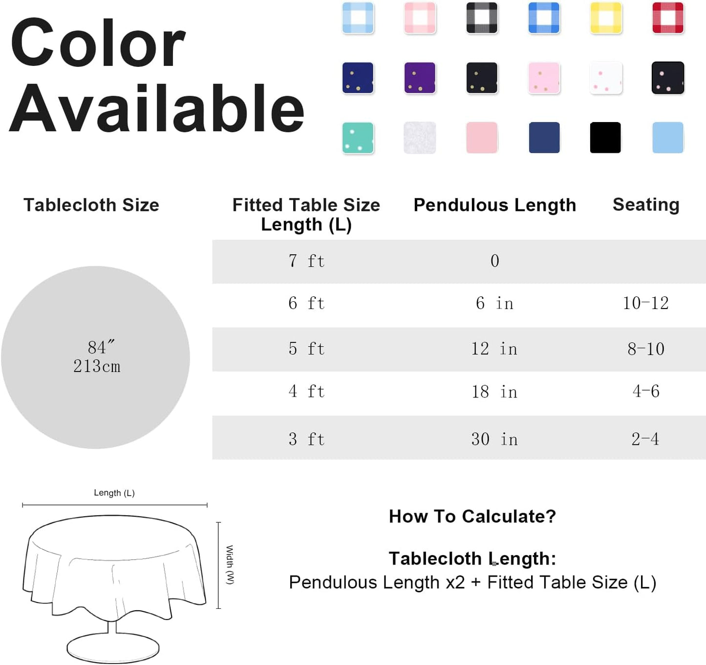 6 Pack Round Disposable Aqua Tablecloth, Aqua Plastic Table Cloths for Parties Disposable, 84x84 in Waterproof Camping Tablecloth for Birthday Party Baby Shower Picnic School