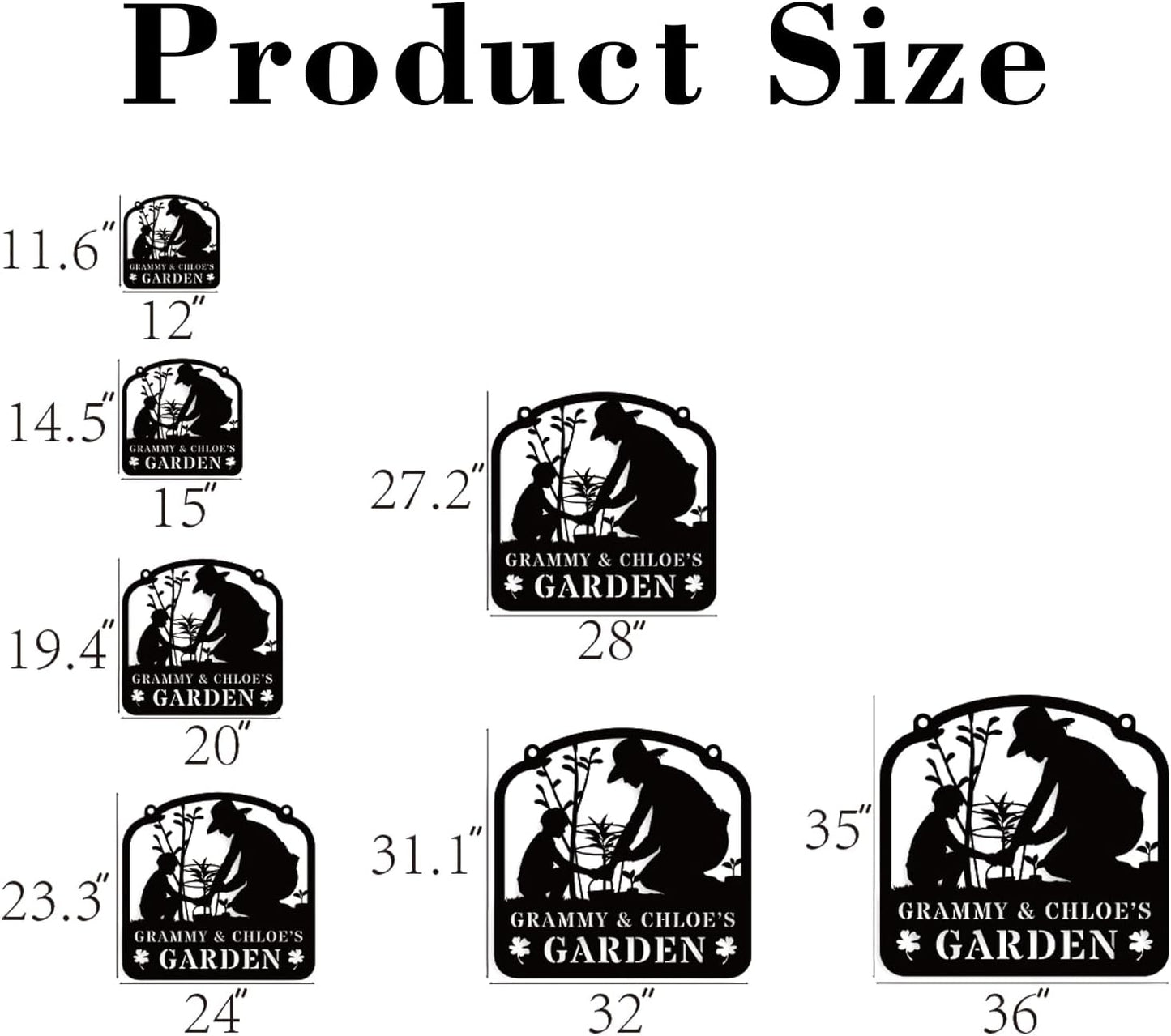 Personalized Family Garden Metal Sign, Custom Gift for Parents, Grandparents,Garden Decor