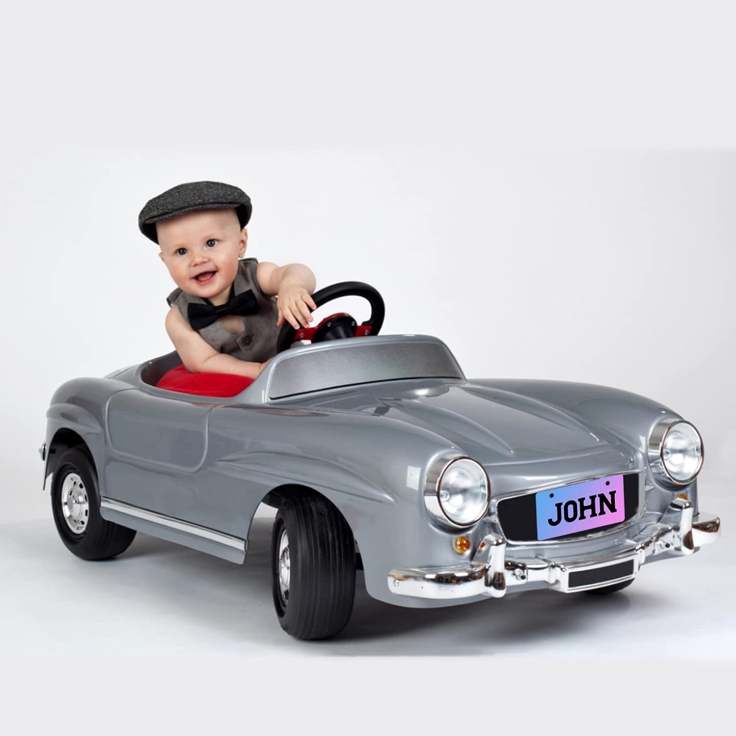 Mini Custom Personalized License Plate 4x2/7x4/12x6 Inch Novelty Small Customized Bike License Plate for Kids Bike Bicycle Toy Car Power Wheels Wagons Golf Cart Accessories,Keychain,4"x2",Style 1