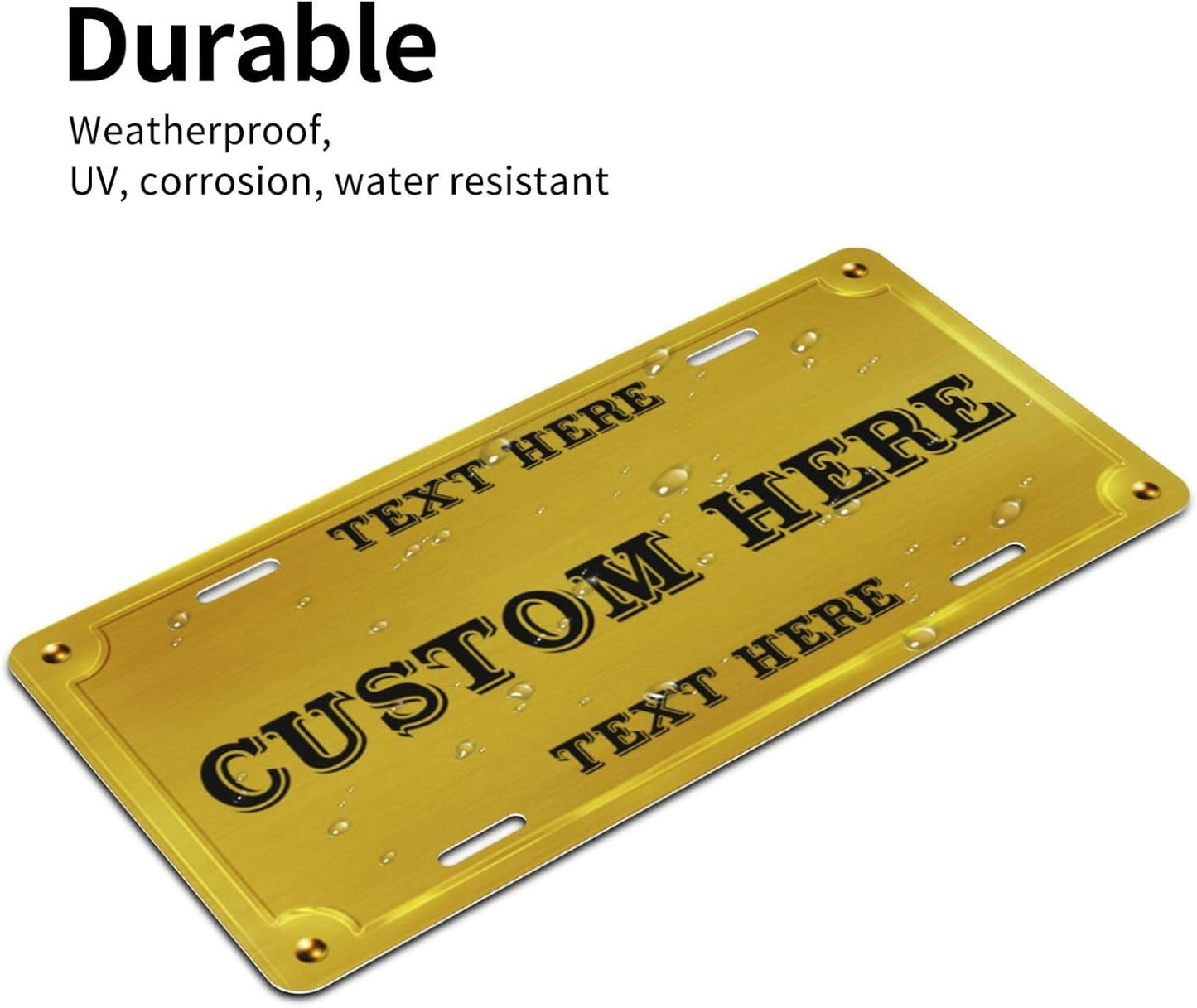 Custom Personalized Text Image Photo Design Customized Tag Aluminum License Plates for Front of Car 6x12 Inch-1