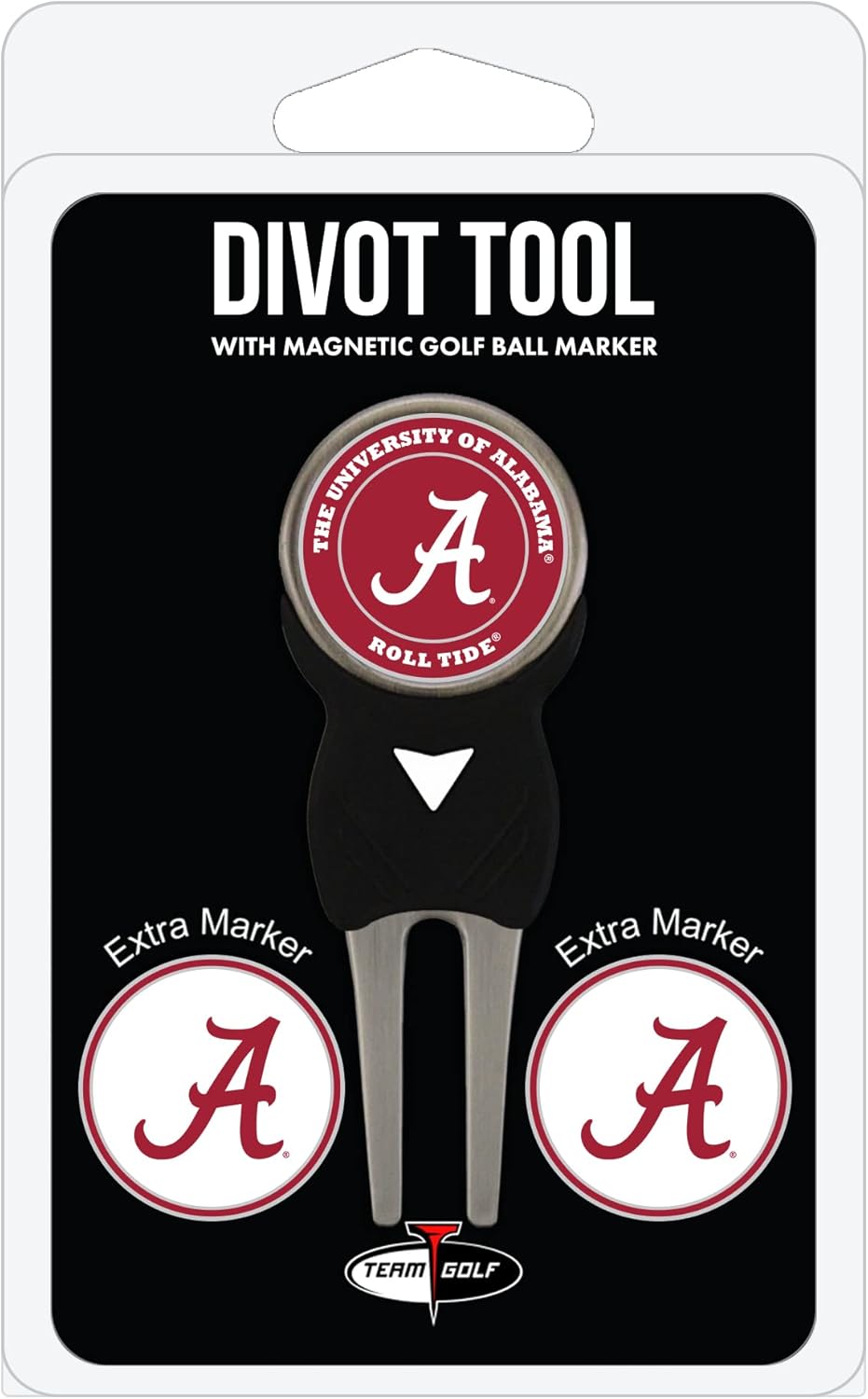 Team Golf NCAA Divot Tool with 3 Golf Ball Markers Pack, Markers are Removable Magnetic Double-Sided Enamel