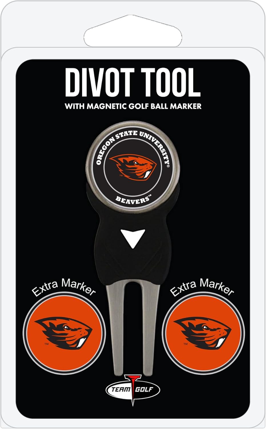 Team Golf NCAA Divot Tool with 3 Golf Ball Markers Pack, Markers are Removable Magnetic Double-Sided Enamel