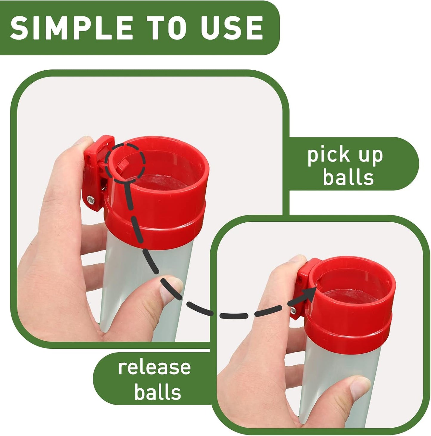 Golf Ball Retriever Professional Picker Golf Ball Shag Tube Plastic Release Retrievers Collector Practice Pick-up Sucker Tool, 35.4 Inch