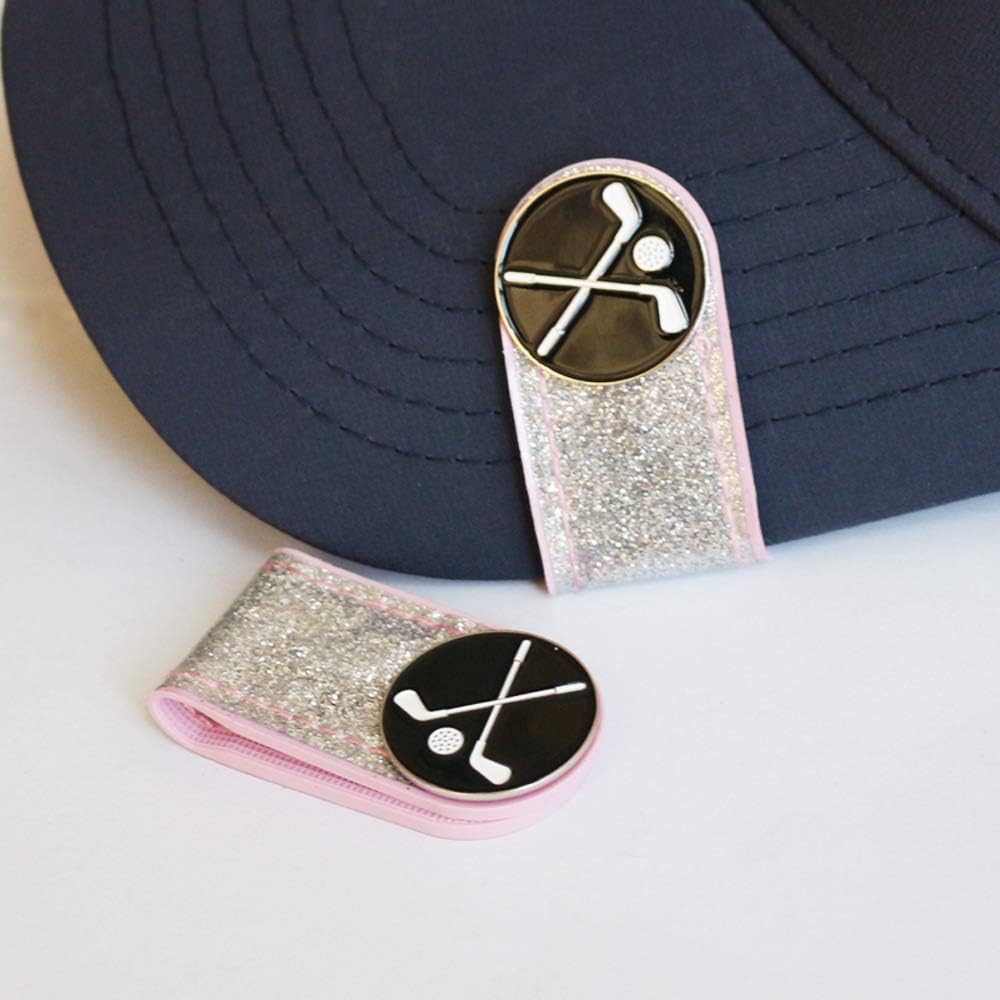 Glitering PVC Golf Hat Clip with Ball Marker (2 Hat Clip and Golf Ball Markers)