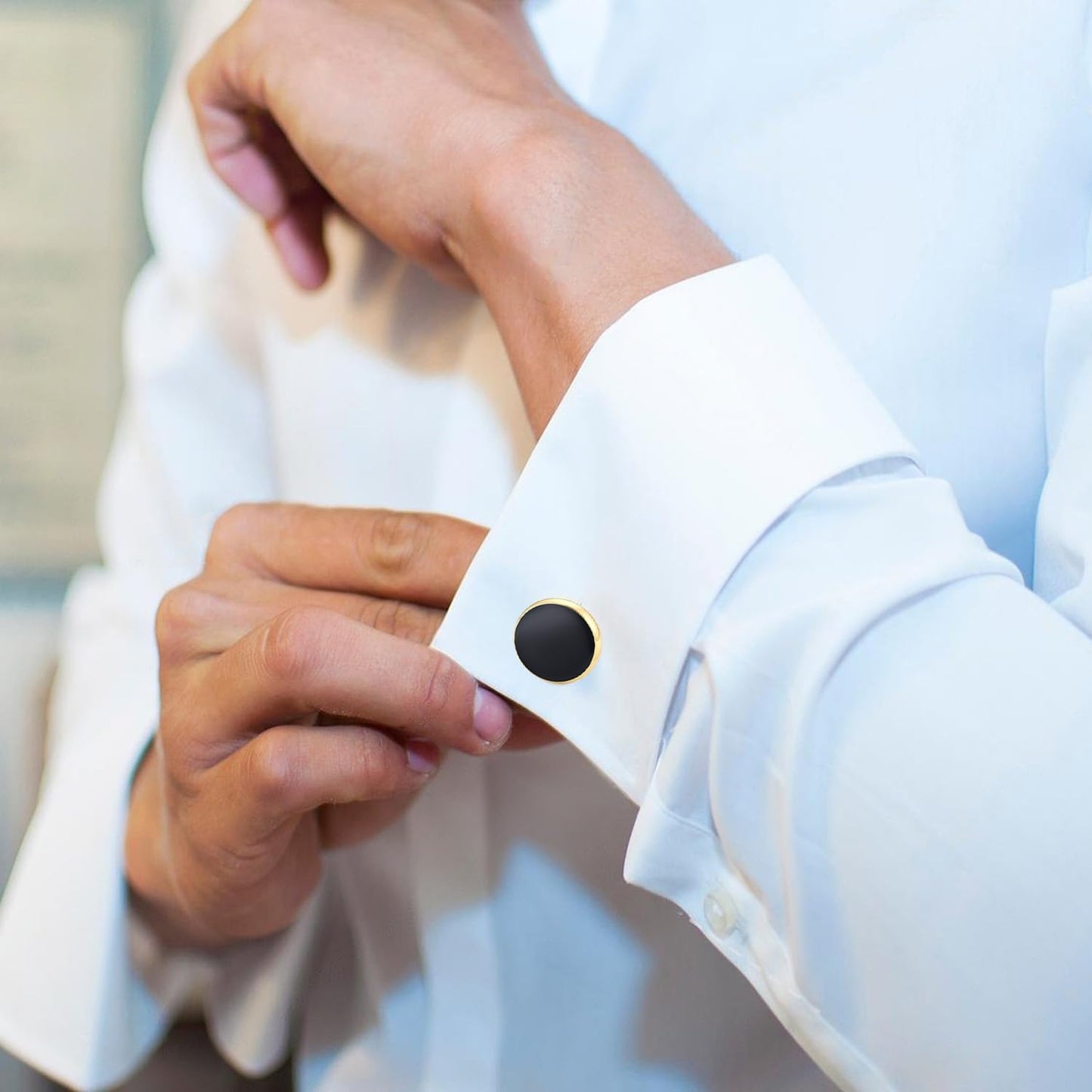 Cufflinks for Men and Tuxedo Shirt Studs Set with Gift Box Stainless Steel Cuff links