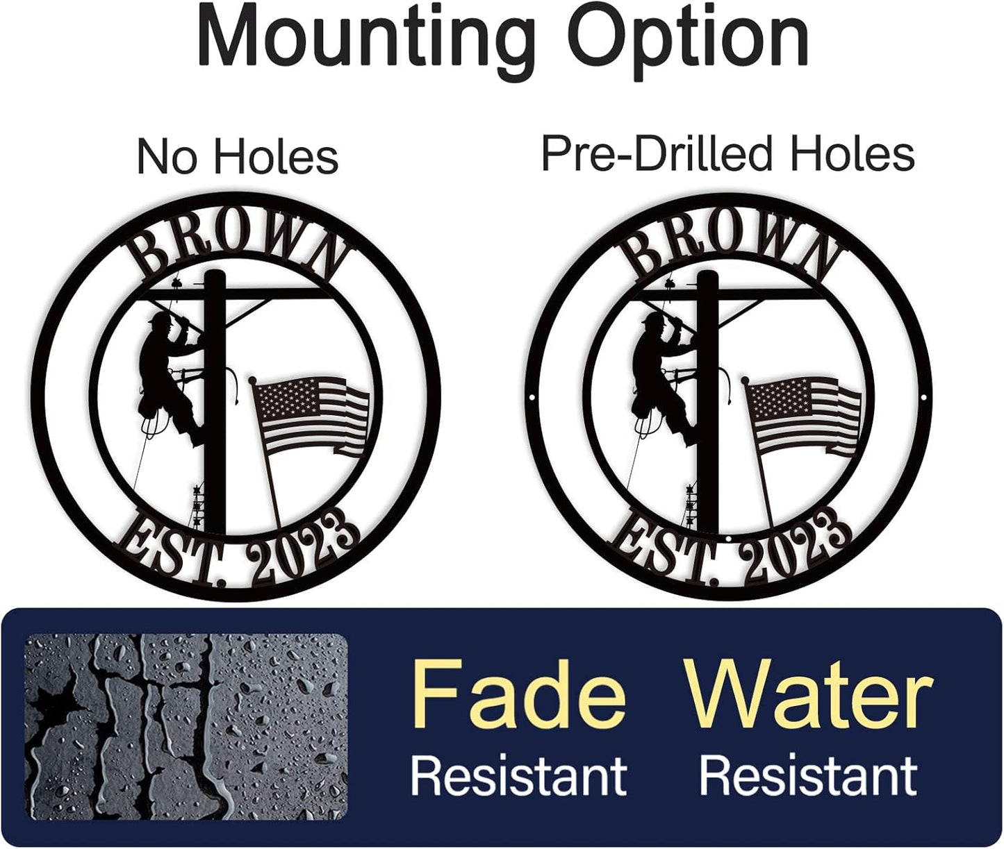 Personalized Lineman Metal Sign Personalized Lineman Dad Gift Wall Decor Custom Metal Wall Sign