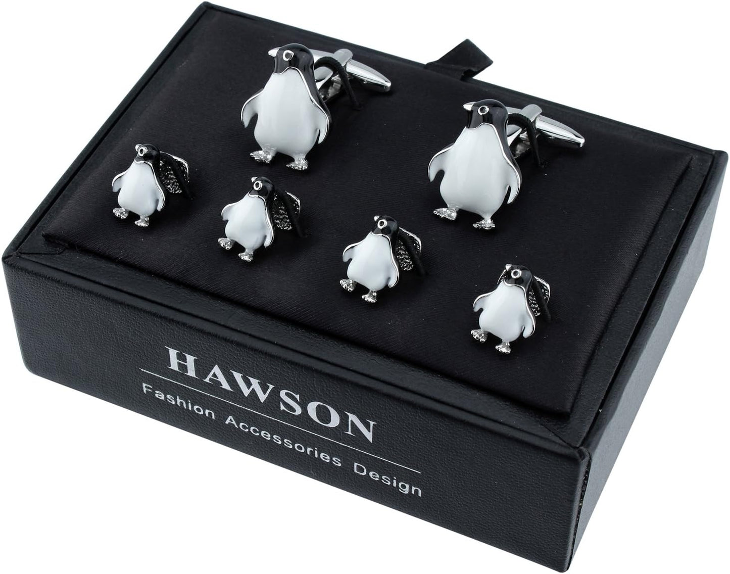 HAWSON Silver/Gold Cufflinks for Men with Tuxedo Shirt Studs,Men Accessories Jewelry with Gift Box,Gifts for Family,Best Friend on Wedding Business Birthday Anniversary