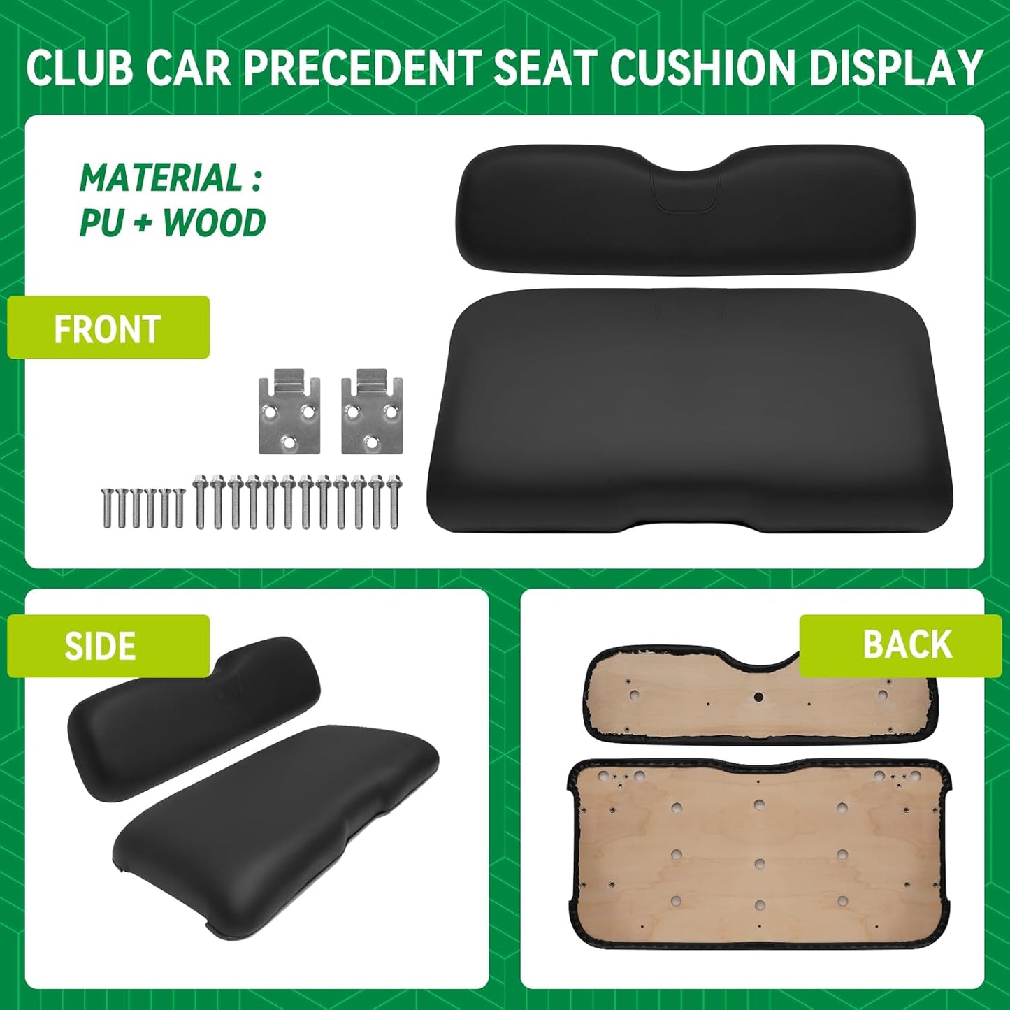 Golf Cart Replacement Seat Fit for EZGO TXT RXV Club Car Precedent DS Golf Cart, Factory Style Golf Cart Front Seat Cushions & Seat Back