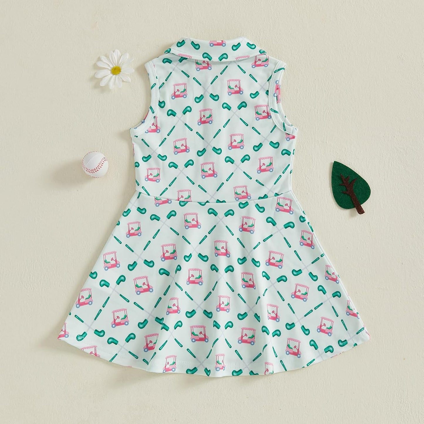 Little Girls Mardi Gras Outfit Toddler Sleeveless A Line Sun Dress Kids Zipper Party Dresses Spring Summer Clothes