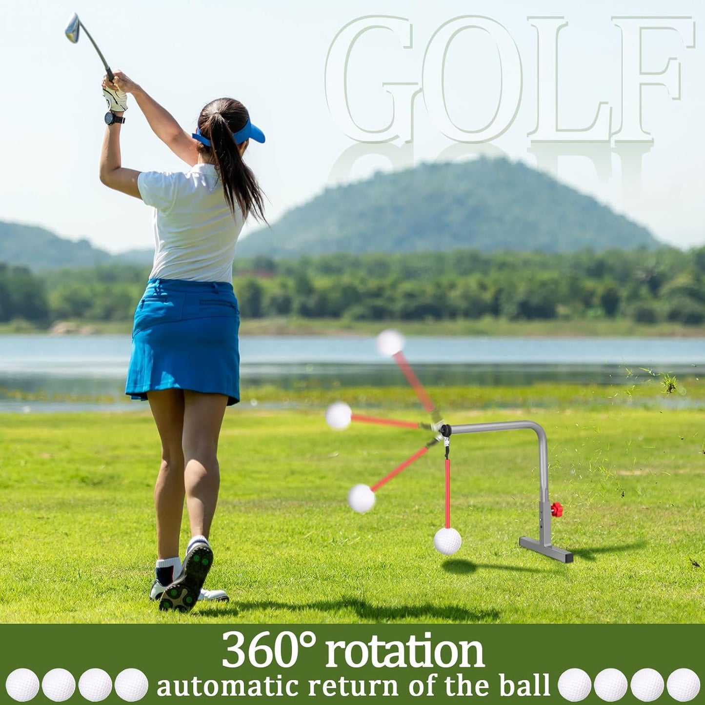 Poen 1 Set Golf Swing Trainer Training Iron Practice Swing Groover with 3 Height Indoor Golf Practice Simulator Accessories Aid Equipment