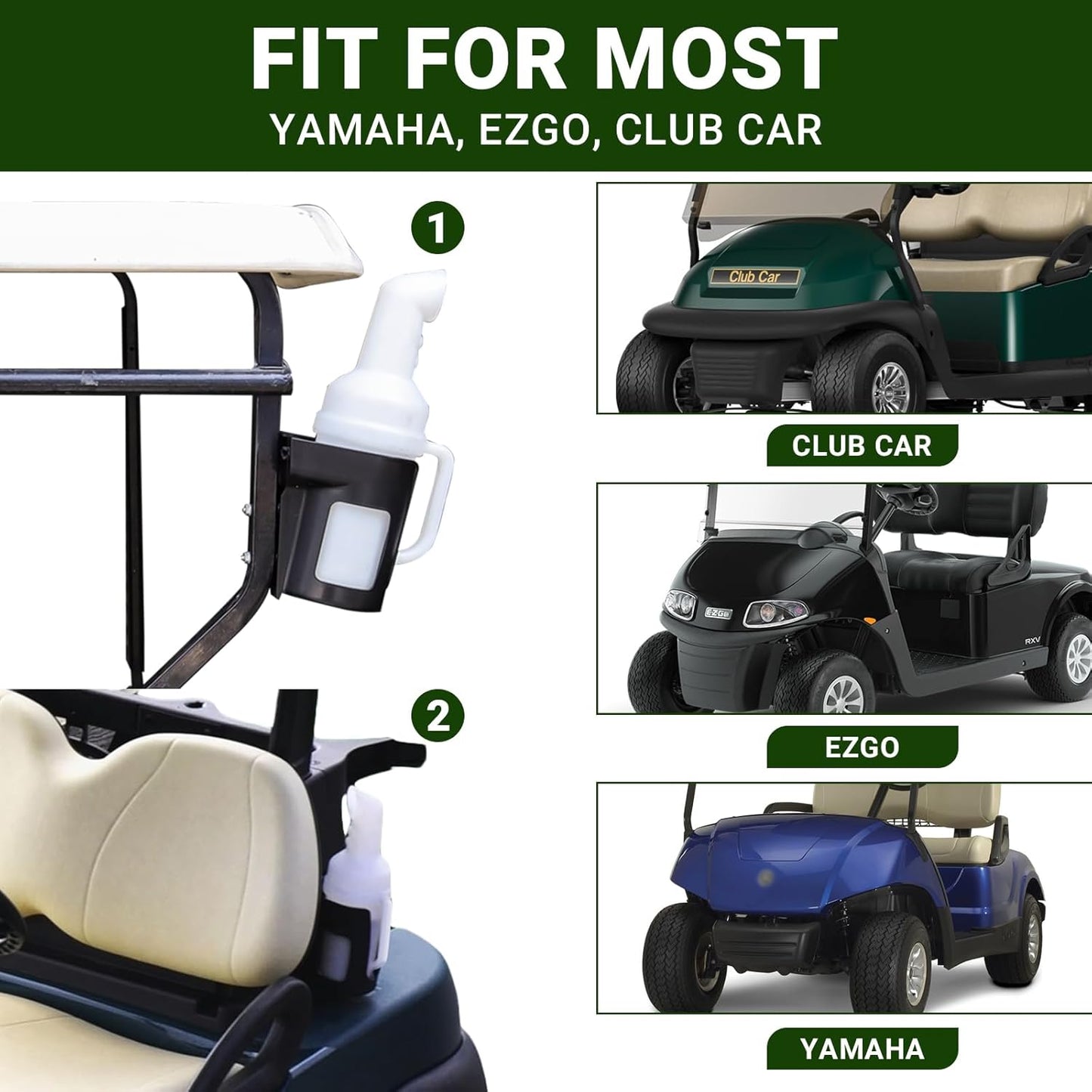 Panglong Universal Golf Cart Sand Bottle with Handle 1Pcs or 2Pcs, Divots Filler Sand & Seed Bottle with Rattle Proof Holder for Yamaha Club Car EZGO