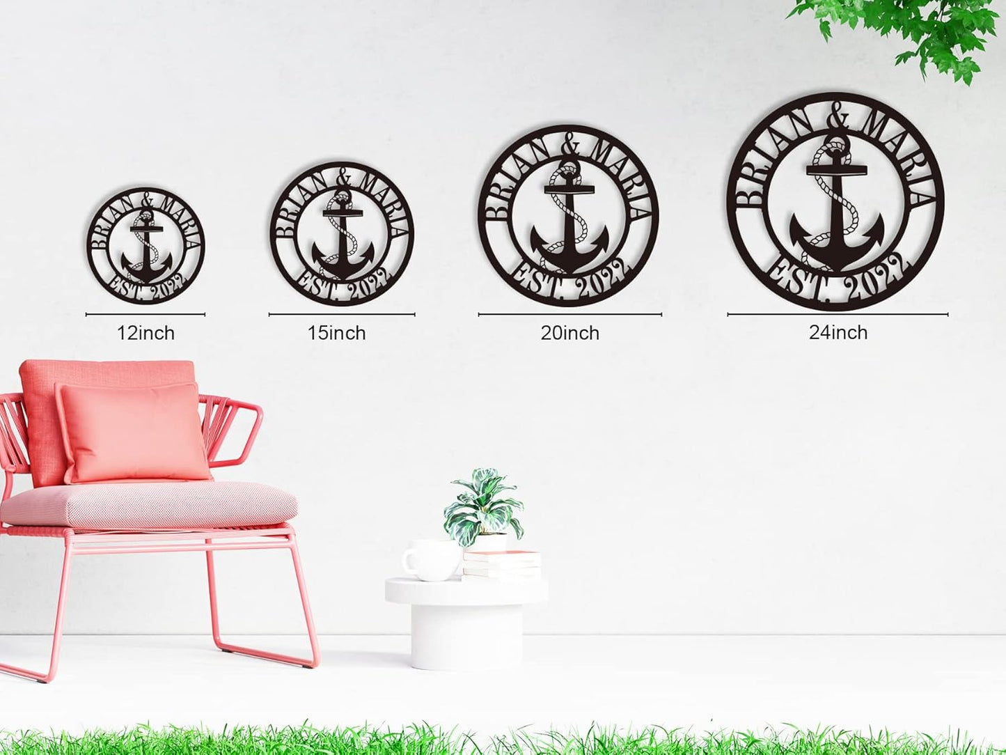 Personalized Nautical Metal Sign, Custom Nautical Decor, Anchor Family Name Sign, Anchor Custom Name and Date Metal Sign