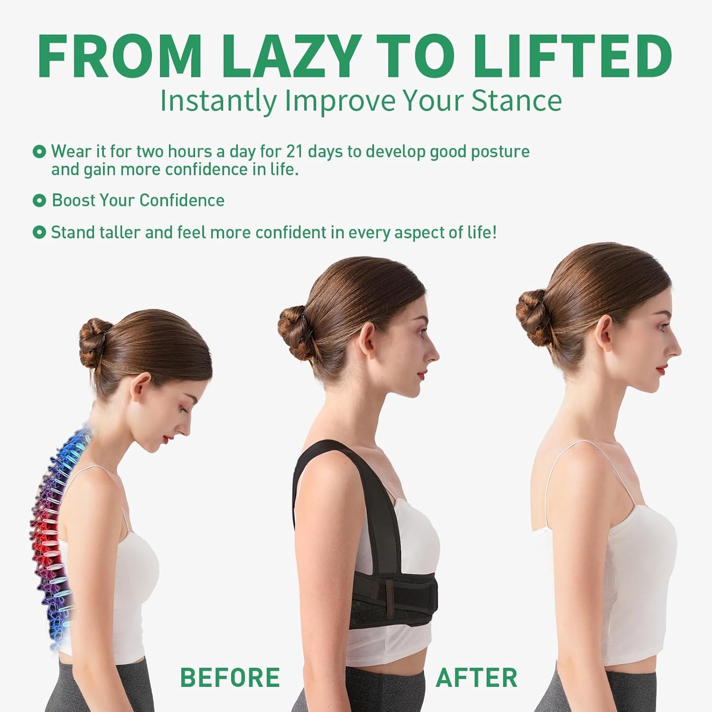 Posture Corrector for Women and Men – Upgraded Back Straightener for Effective Lower Back Pain Relief, Back Brace for Hunchback, Scoliosis, and Better Posture Support(Large)