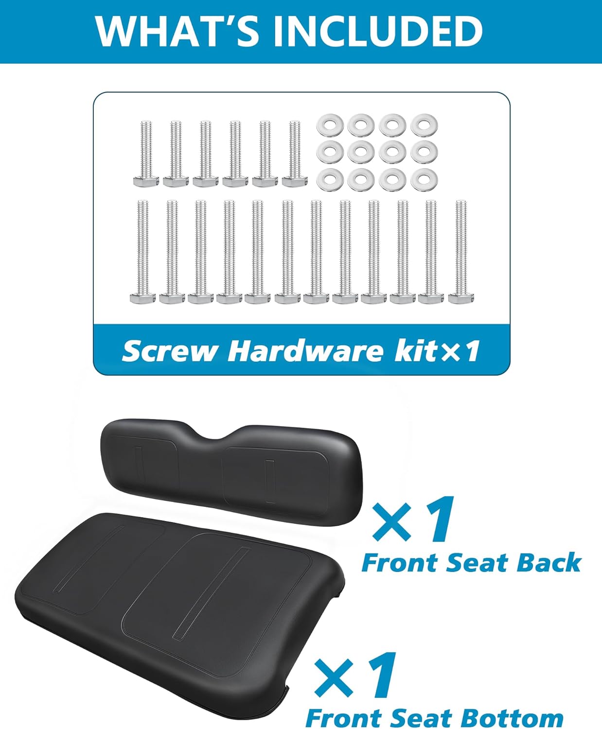 Golf Cart Front Seat Bottom and Back Rest Cushion Assembly Kit Replacement for EZGO TXT/Medalist 1994-2013