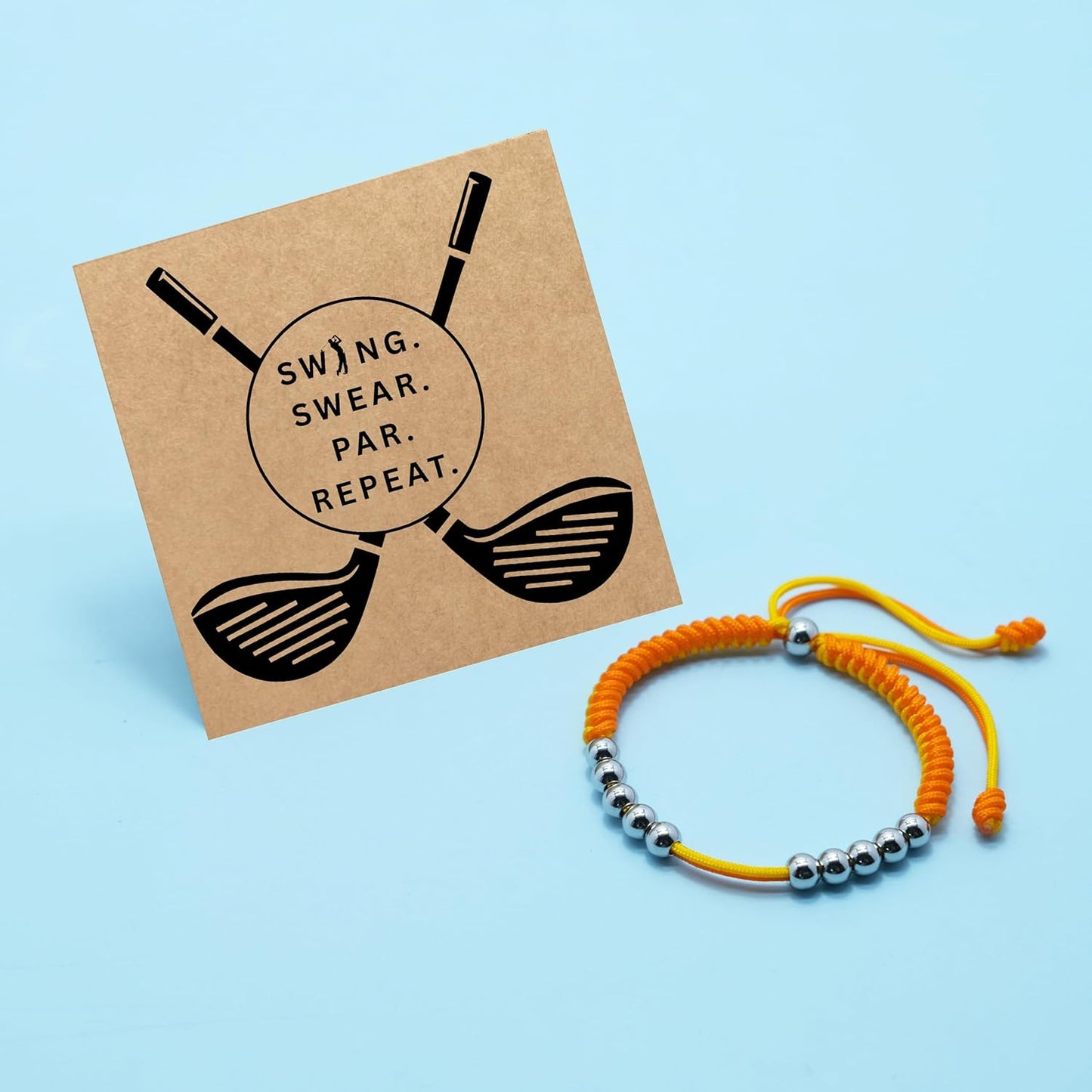 LAMIBEE Golf Stainless Steel 10 Bead Score Counter Bracelet, Golf Stroke Count Bracelet, Resizable Easy to Adjust Golf Round Scoring Tracker, Durable Stylish Golf Accessory