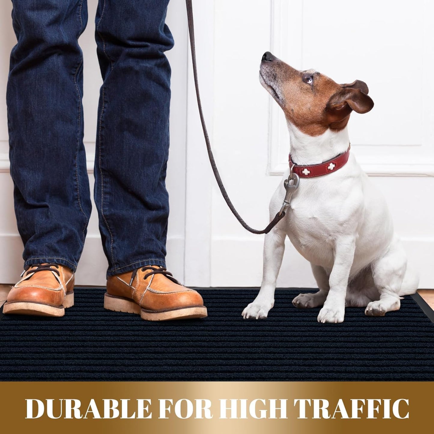 Yimobra Front Door Mat Outdoor Indoor Entrance, 100% Waterproof All-Season All Weather Doormat, Welcome Matt Outside Entry, Non Slip, Low Profile, Heavy Duty Patio Porch Floor Mats,47 x 24,Navy Blue