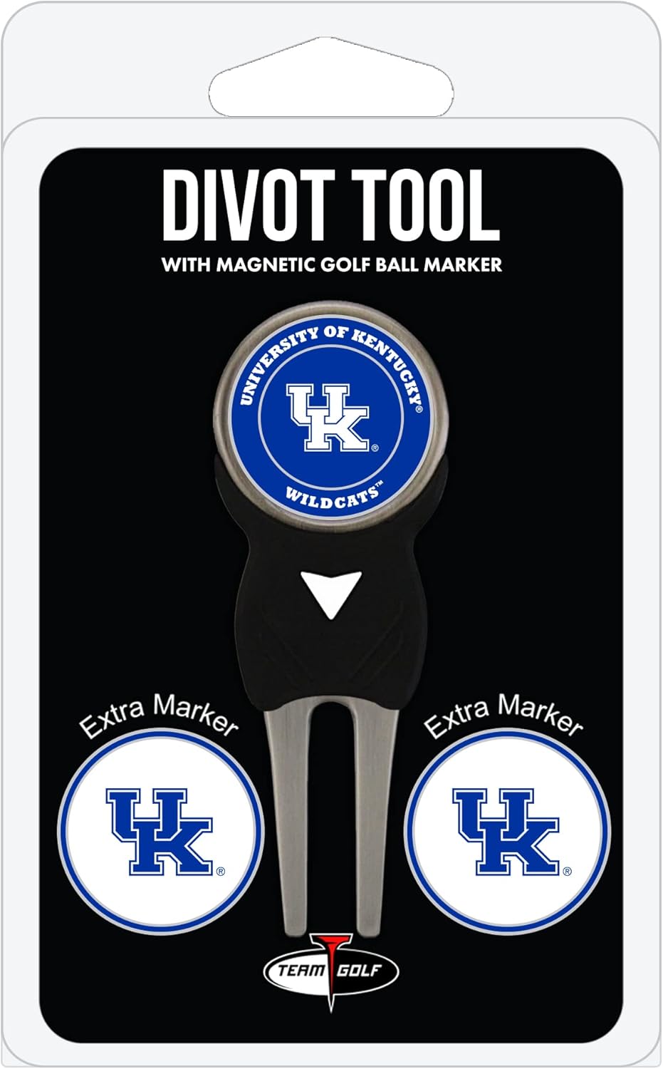 Team Golf NCAA Divot Tool with 3 Golf Ball Markers Pack, Markers are Removable Magnetic Double-Sided Enamel