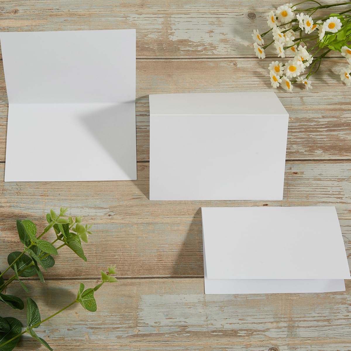 50 Pack Blank Cards Folded Cardstock Thank You Blank Greeting Cards for Invitations, Wedding, Greeting Cards, All Occasion DIY (White, 2x3.5)