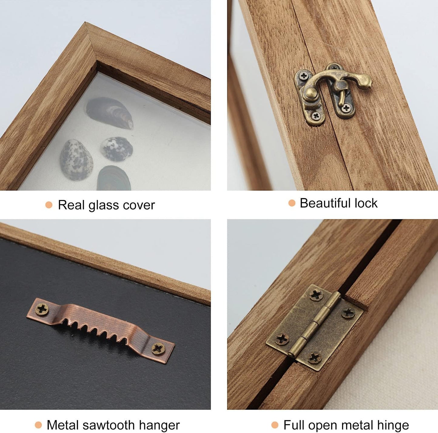 TJ.MOREE Shadow Box Frame 8 x 10 Shadowbox Display Case Picture Frame with Linen Back Memorabilia Bouquet Medals Military Photos Memory Box