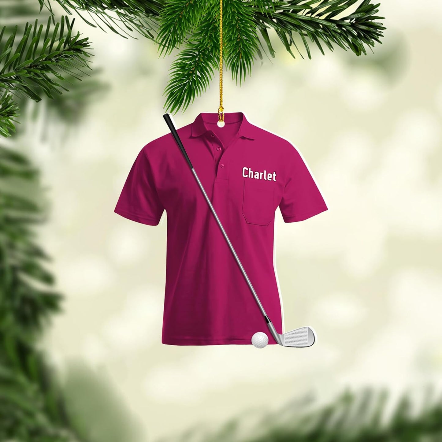 Personalized Golf Ornaments for Christmas Tree 2025 Custom Golf Christmas Ornament Golfing Bag Ornament Sports Golf Cart Ornaments Gift for Golfer Bag Golfing Lovers Hanging Decoration (G24)