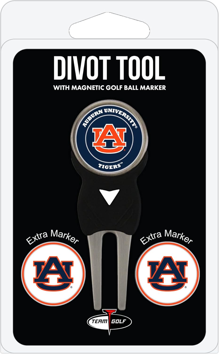Team Golf NCAA Divot Tool with 3 Golf Ball Markers Pack, Markers are Removable Magnetic Double-Sided Enamel