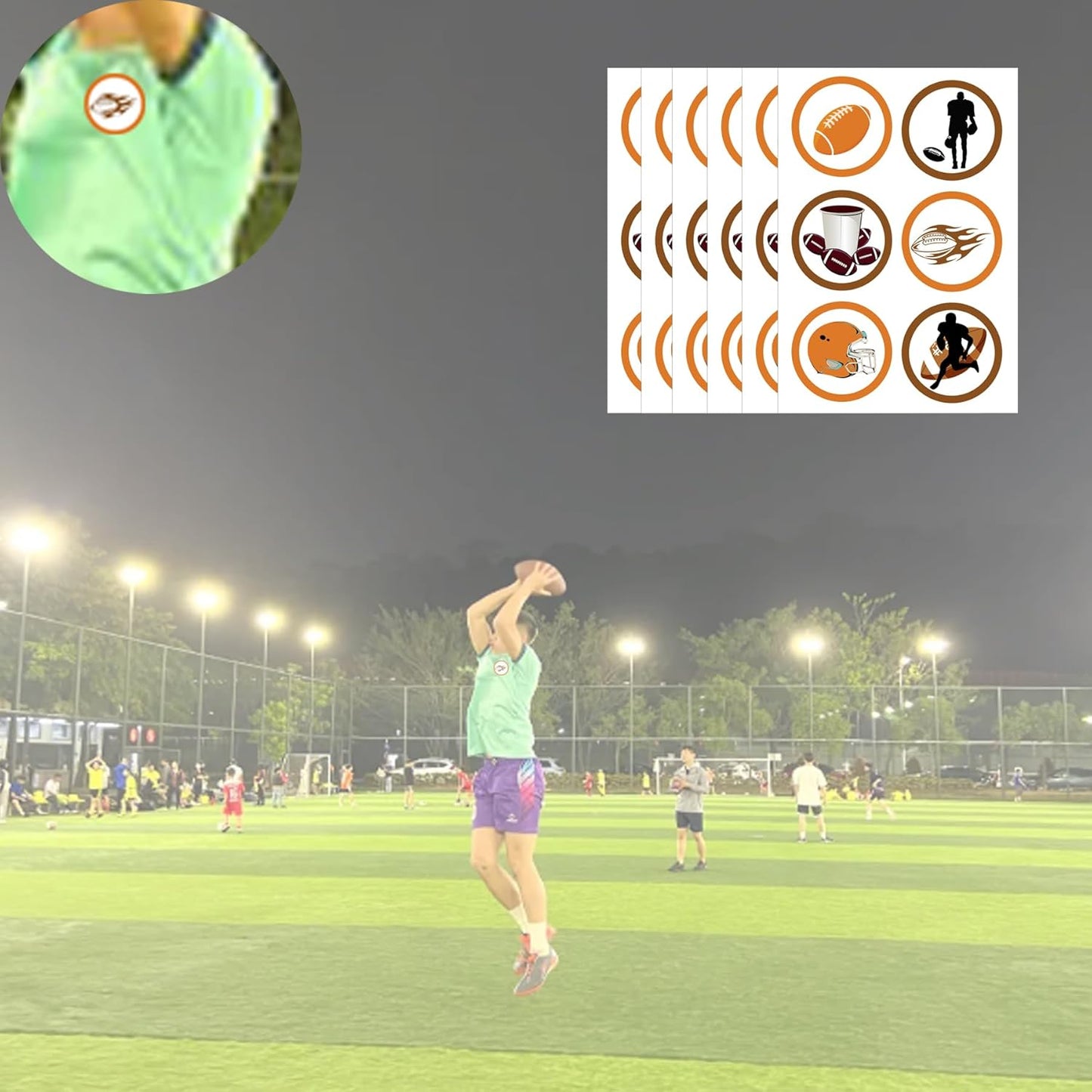 Football Sport Stickers Themed Party Decorations Labels 2 inch - Birthday Baby Shower Retirement Party Favors Football Labels for Scrapbooking Crafts 180 Pcs