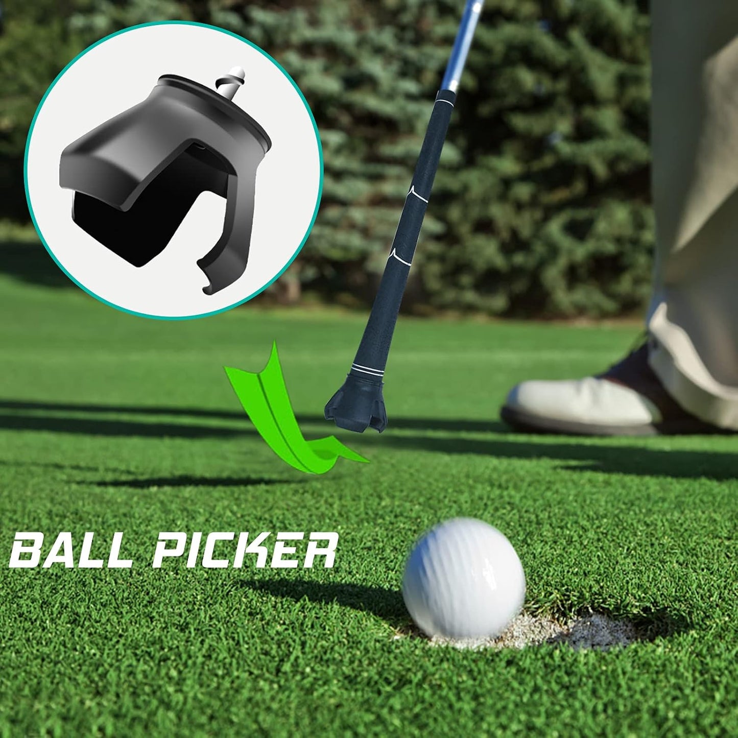 prowithlin Golf Ball Retriever, Stainless Telescopic Extendable Golf Balls Retrievers for Water w/Golf Ball Pick Up Retriever Grabber Claw Sucker Tool, Golf Gift for Men