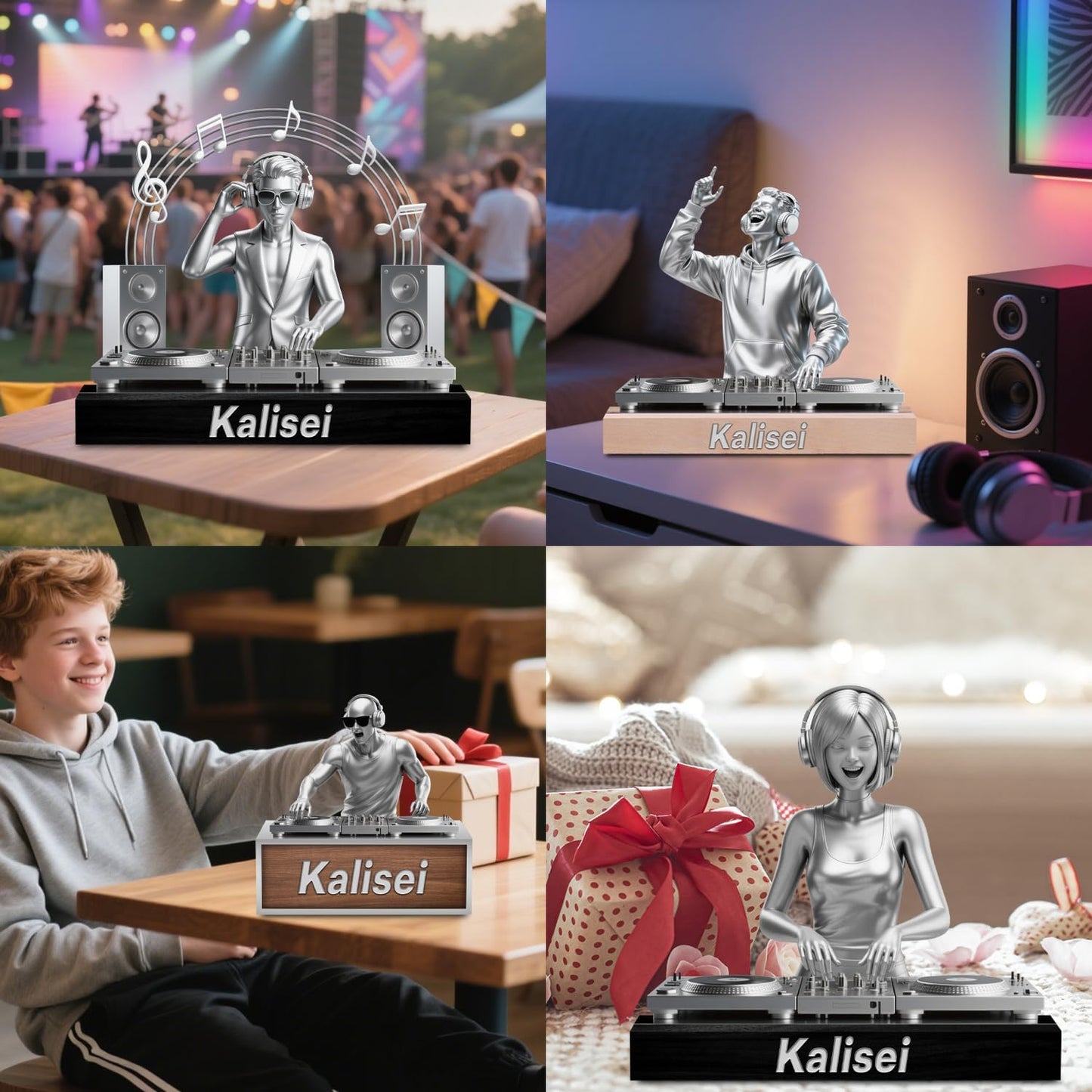 Custom DJ Name Desk Sign Personalized Acrylic DJ Desk Ornament Music Studio Decor Plaque Disc Player Hip-hop Singer Figurine Trinket Music Lovers Gift for Men Women