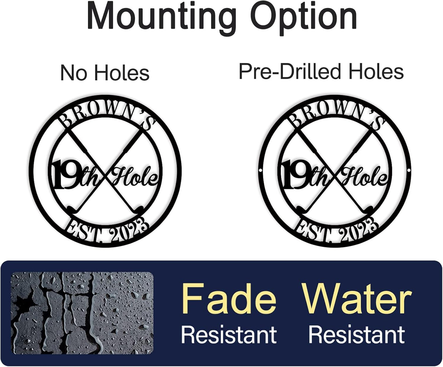 Personalized 19th Hole Metal Sign, Personalized Golf Sign, Golf Mancave Sign, Custom Golf Gifts for Men, Golfer Gifts, Boyfriend, Husband, Dad