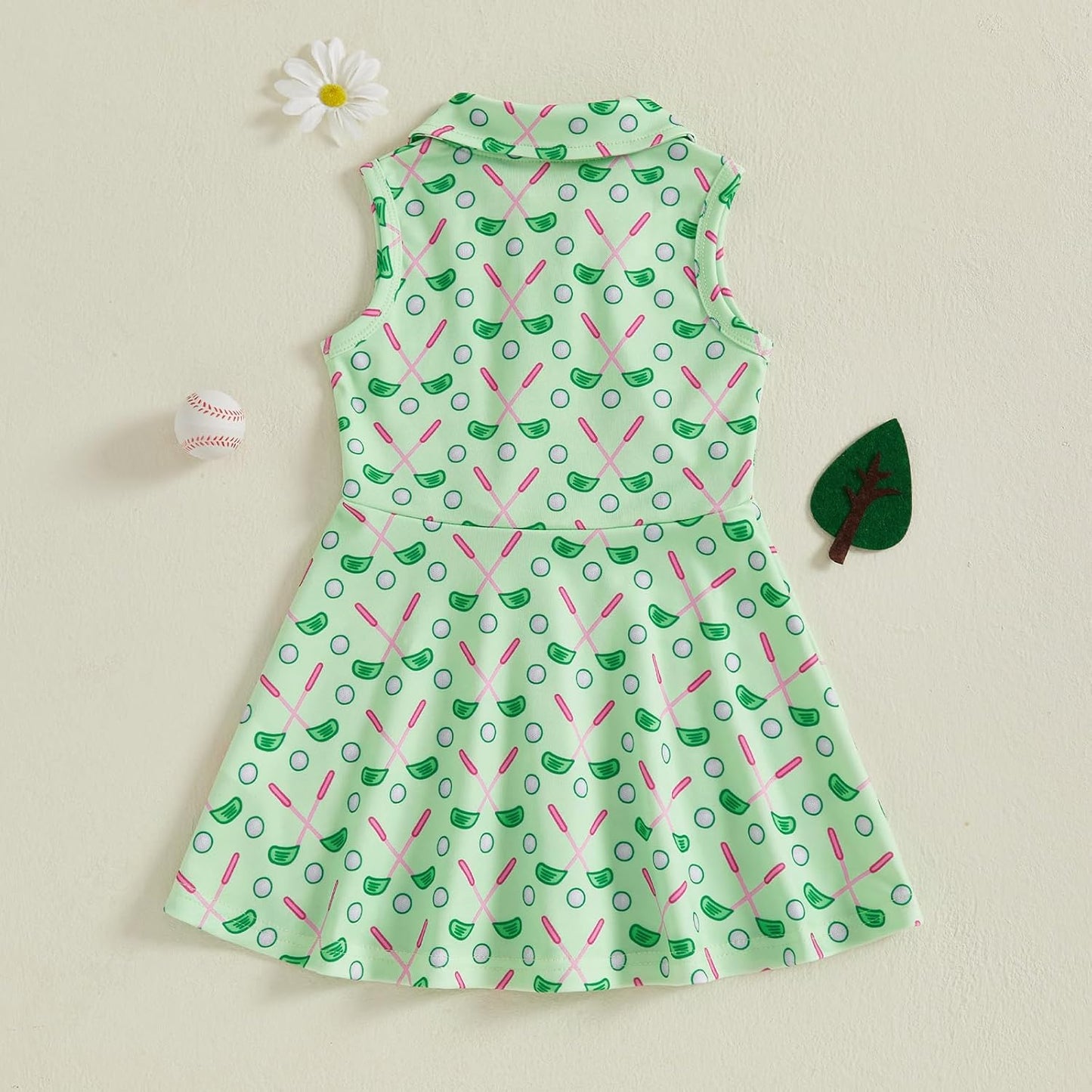 Little Girls Mardi Gras Outfit Toddler Sleeveless A Line Sun Dress Kids Zipper Party Dresses Spring Summer Clothes