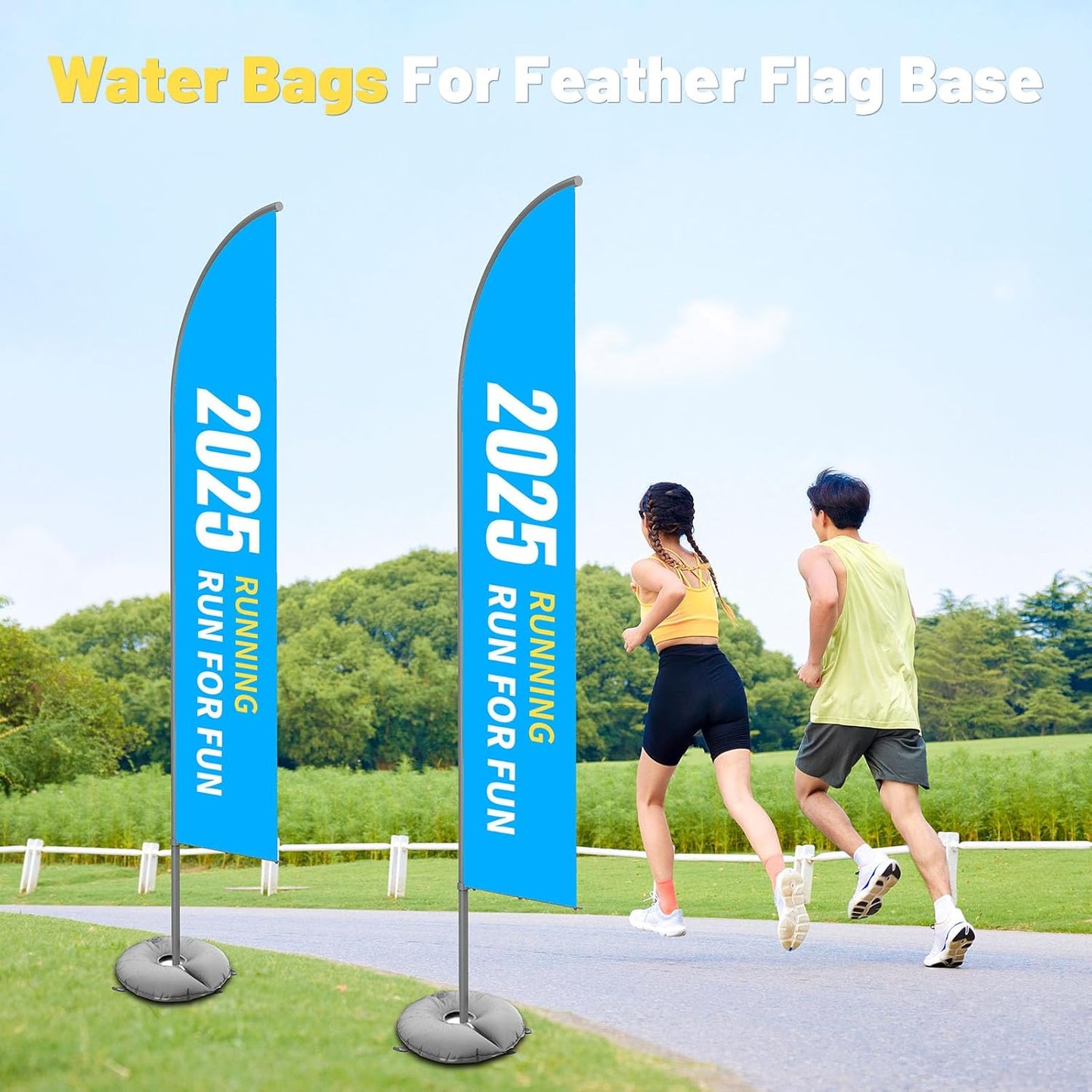 1 Pack 18" Water Bags for Feather Flag Base, Upgraded Thickened PVC Material, Openable Water Weight Bag for Feather Flag Stand Beach Umbrella and Photography Stand, 20 lbs Each
