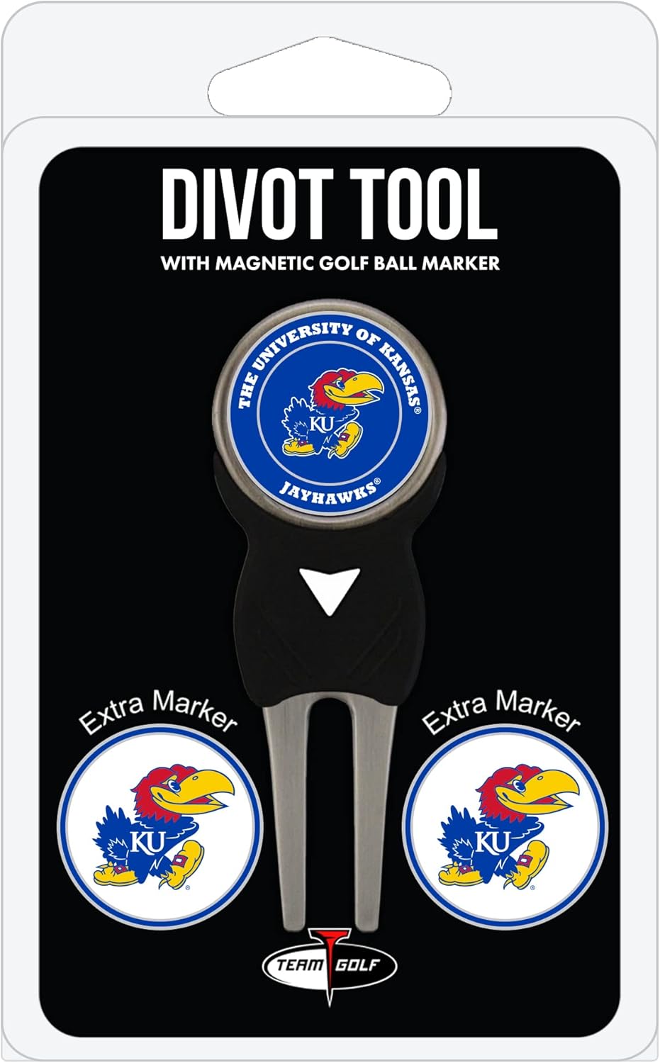 Team Golf NCAA Divot Tool with 3 Golf Ball Markers Pack, Markers are Removable Magnetic Double-Sided Enamel