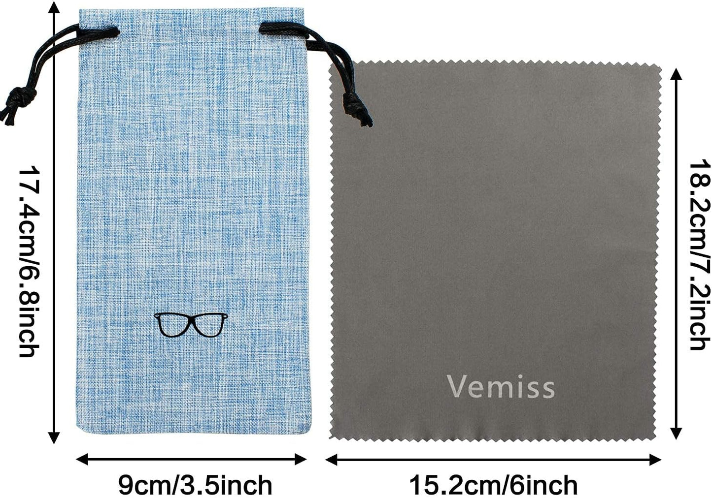 Vemiss Hard Shell Eyeglasses Cases, Linen Fabrics Protector Sunglasses Case, Large Glasses Case