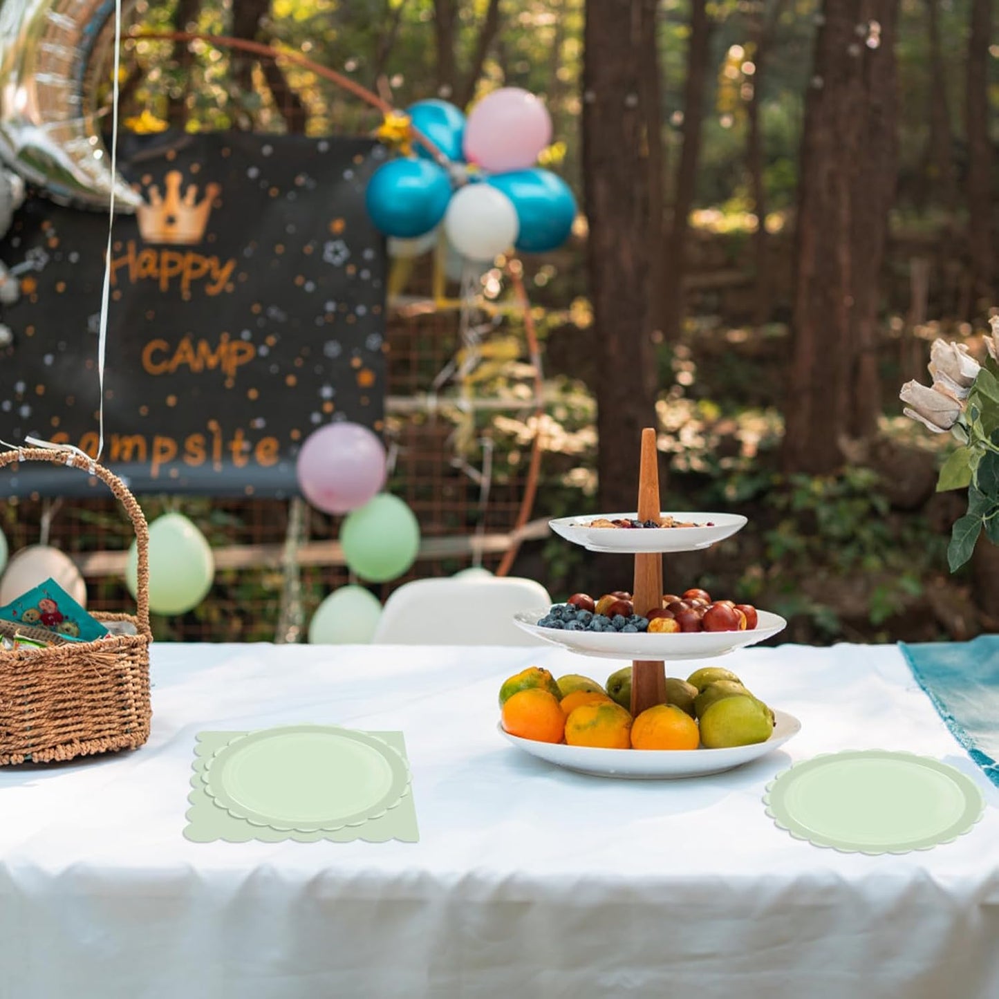 40 PCS Sage Green Party Decorations Birthday Party Disposable Tableware Party Favors Sage Green Plates and Napkins Party Supplies for Birthday Wedding Bridal Baby Shower Serve 20